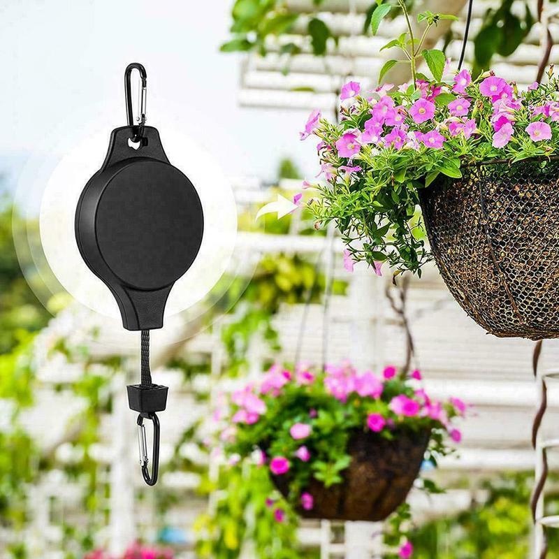 [Liftable Telescopic Flower Basket Hook] [Retractable Pulley Drop-down Flower Pot Hanging Basket Hook] [Hanging Plant Pot Hook]