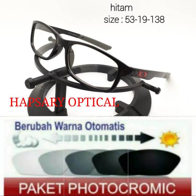 Frame Kacamata Pria Sporty Free Lensa Photocromic Anti UV, Kaca mata Minus, Kacamata Plus