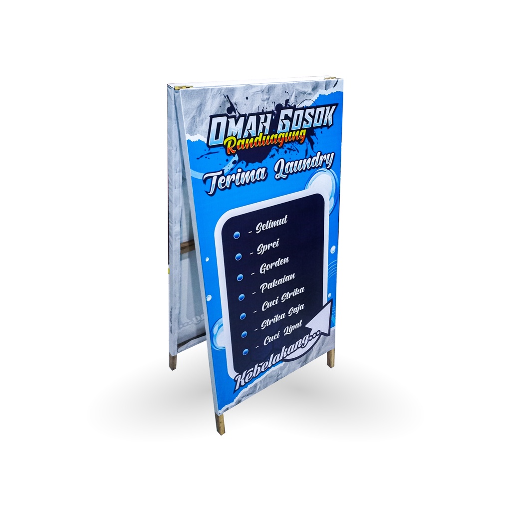 Jual Standing Banner Kayu Segitiga Rangka Banner Terpasang Sisi L Cm Shopee Indonesia