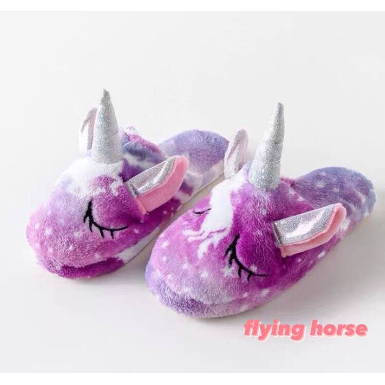 SANDAL RUMAH UNICORN KUDA PONY SEPATU RUMAH ANAK RAINBOW