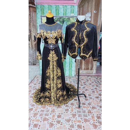 couple bludru pengantin/couple kebaya dan beskap bludru