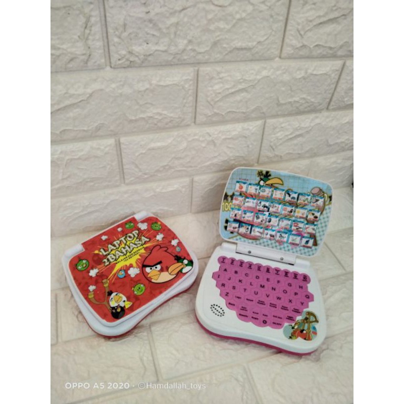 1MAINAN ANAK MINI LAPTOP 2 BAHASA KARAKTER HELLO KITTY POWERANGER FROZEN DAN BARBIE-1