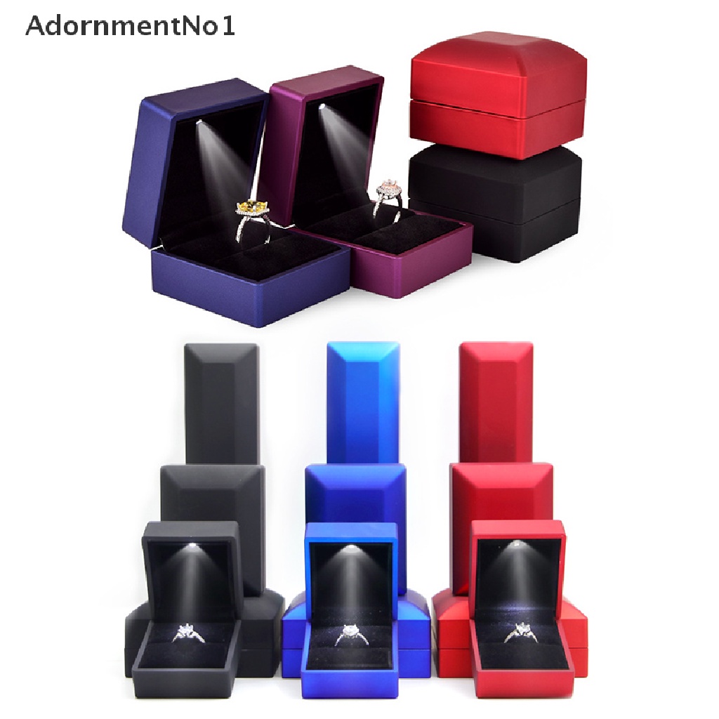 (AdornmentNo1) Kotak Cincin / Anting Dengan Lampu LED Untuk Hadiah Pernikahan / Pertunangan