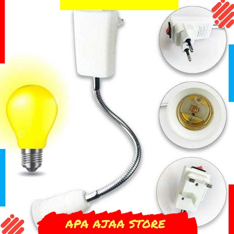 Terbaru ! MING&amp;BEN Adapter Ekstensi Bohlam E27 EU Plug 20cm - SN3851