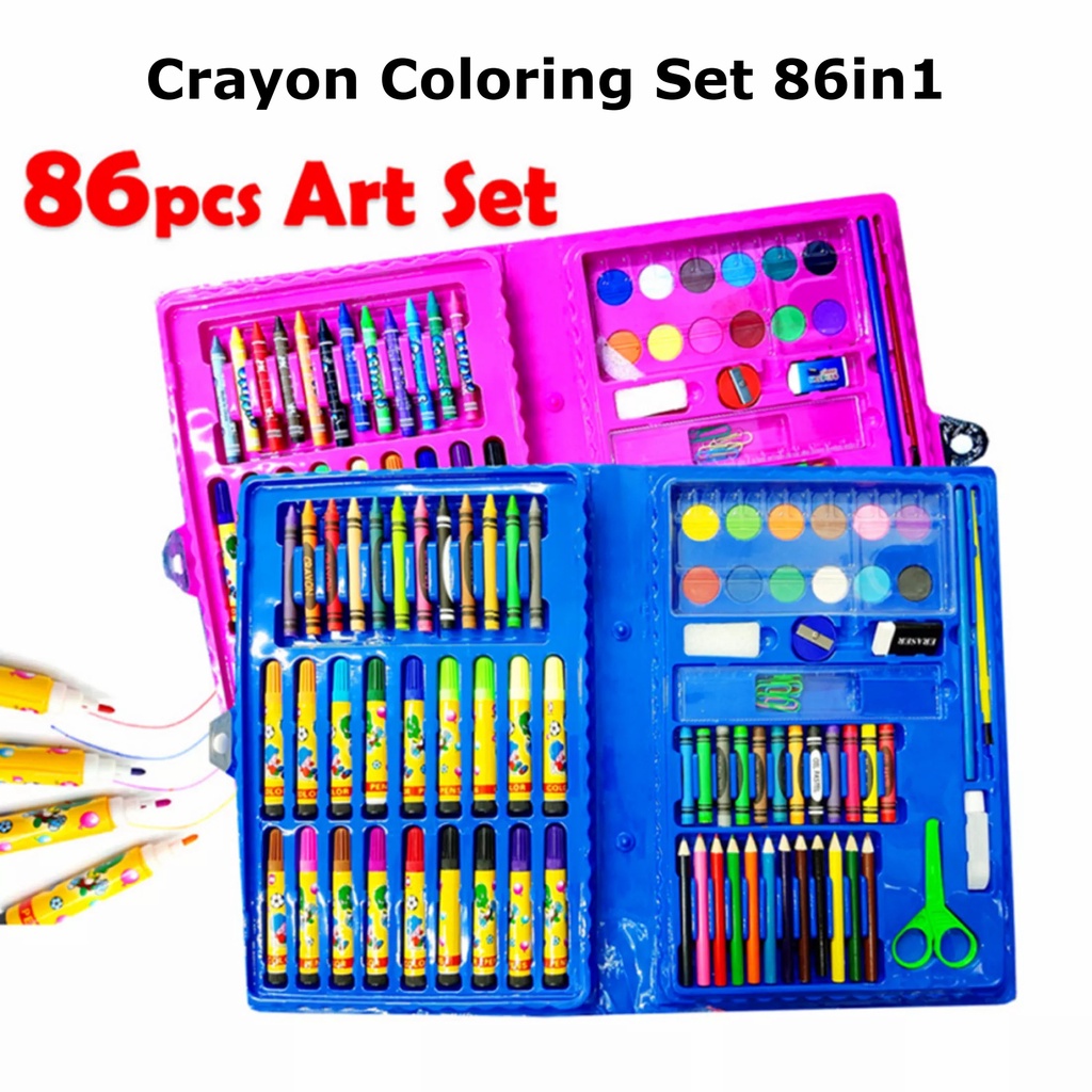 

Colouring Set 86 In 1 Crayon Karakter Cat Air Import Stationary Murah Color Pensil Import TLM