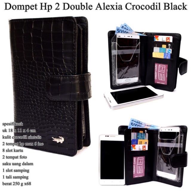 Dompet hpo alexia crocodil croco / dompet hp