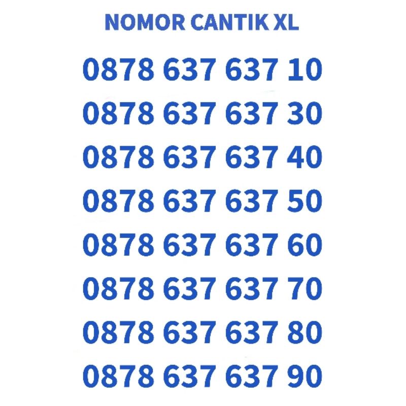 NOMOR CANTIK XL / NOMER CANTIK / NOMER CANTIK XL  / KARTU PERDANA CANTIK XL / XL CANTIK / NO CANTIK
