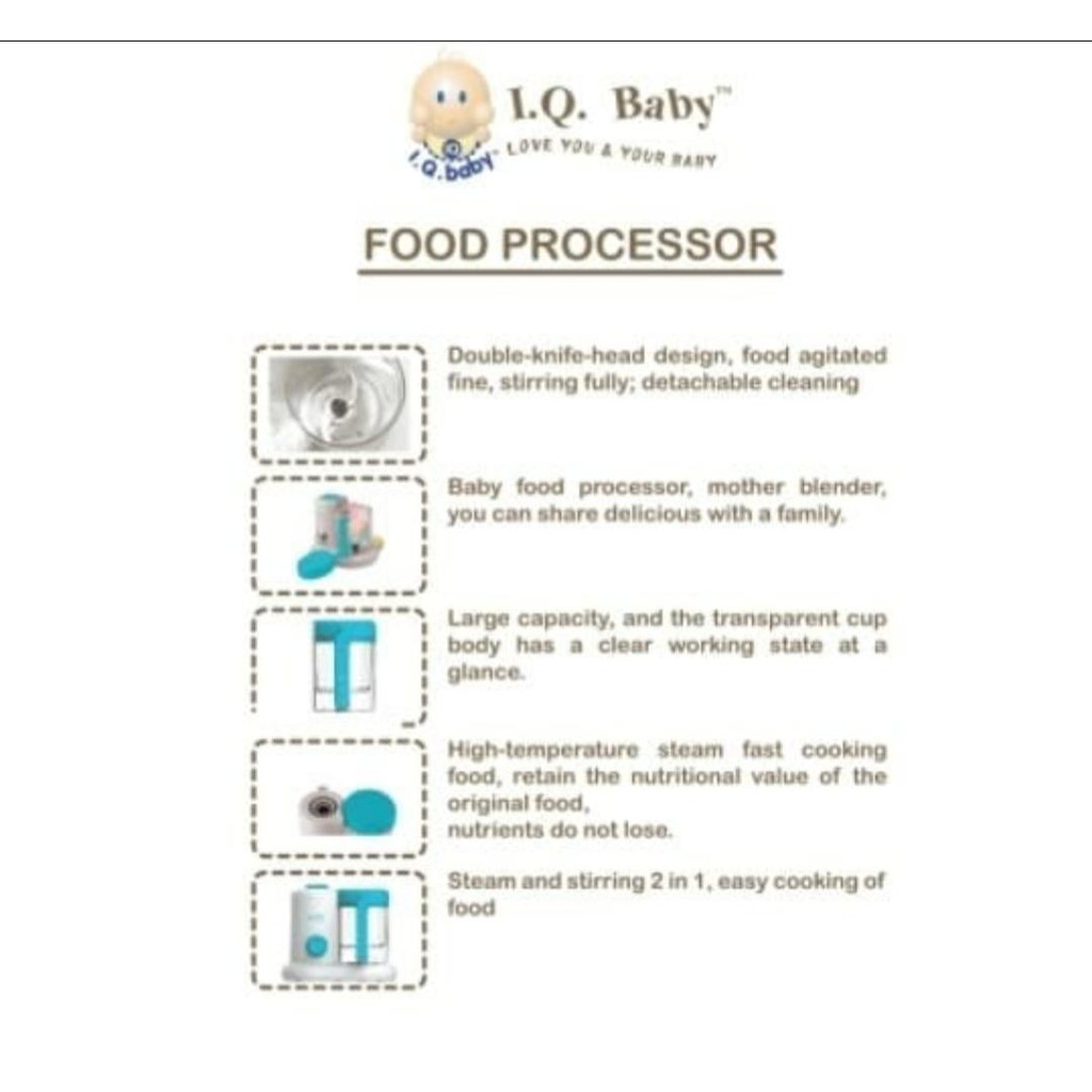 IQ Baby Food Processor Pengolah Makanan I.Q. Baby IQ-923