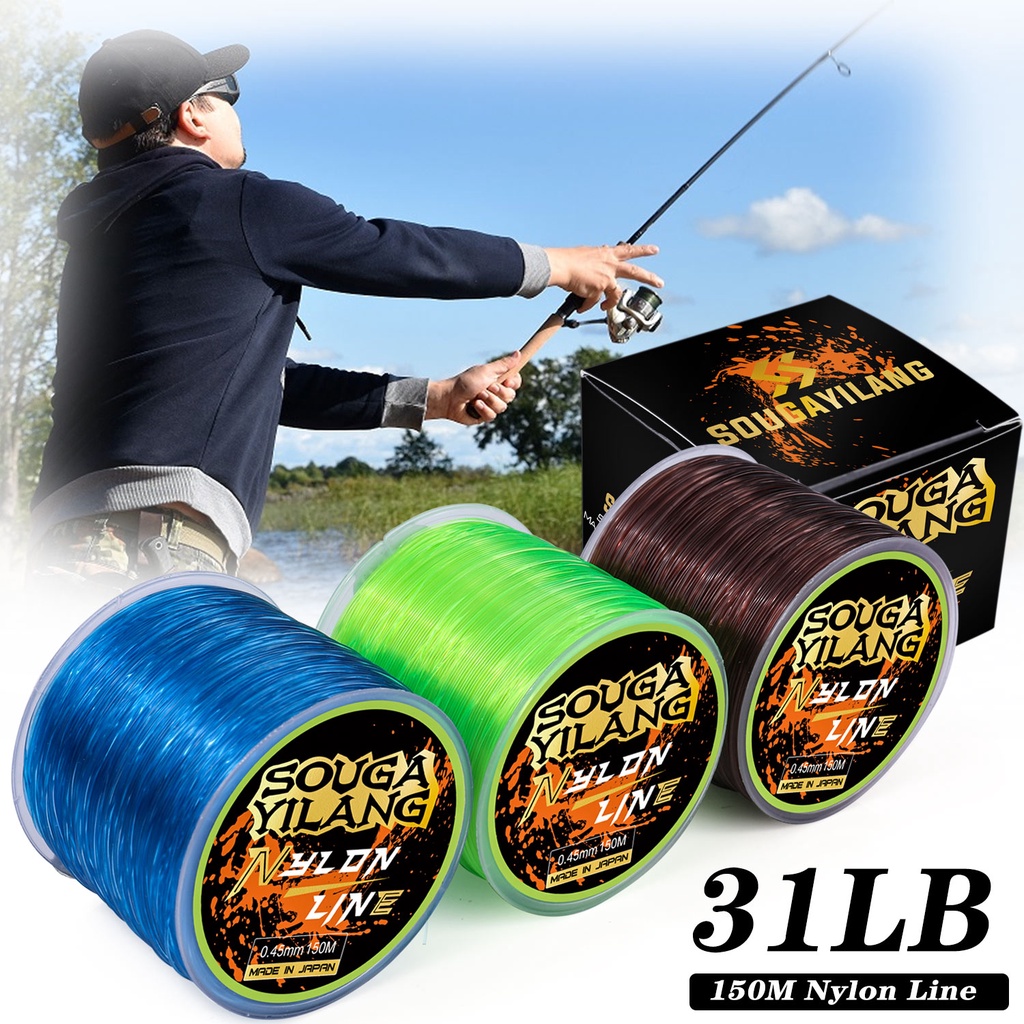 5.2LB-31LB 150M Pancing Super Kuat Transparan Nylon Fluorocarbon Fishing Multifilament Tackle