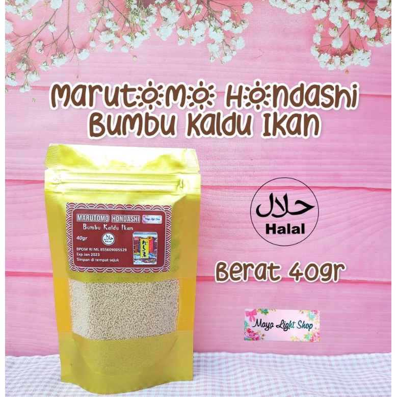 Hondashi kaldu ikan 40gr marutomo dashi dashinomoto bubuk ikan non msg bumbu miso soup sup rumput laut halal bumbu penyedap ikan cakalang bonito katsuo bubuk