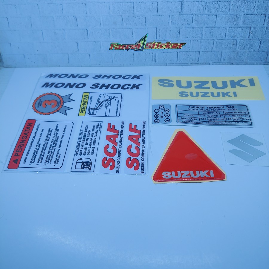 Stiker warning suzuki sticker prosedur satria HIU