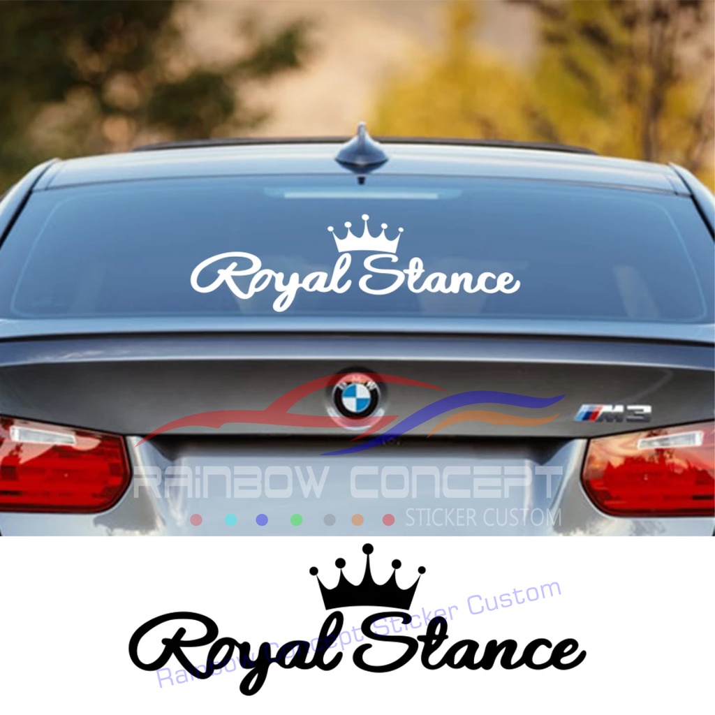 stiker mobil royal stance sticker kaca depan/belakang mobil keren