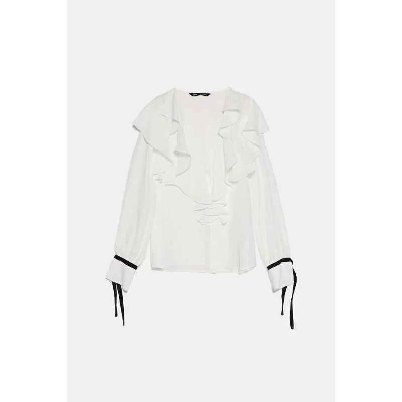 atasan panjang putih zara women