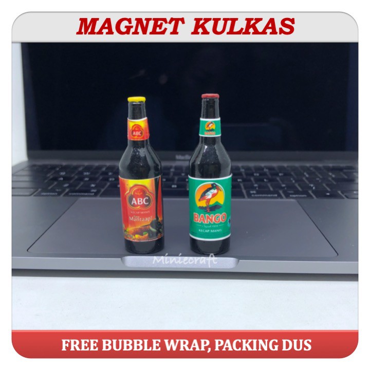 MAGNET TEMPELAN KULKAS MINIATUR PRODUK KECAP BANGO / ABC BOTOL BESAR