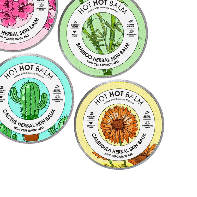 ✹ Natuna Hot Hot Balm Balsem Calendula Cactus Sakura Bamboo Aromatherapy Essential Oil ♬