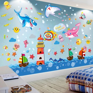 Stiker Dinding 3d Motif Kartun Hewan Untuk  Dekorasi  Kamar  