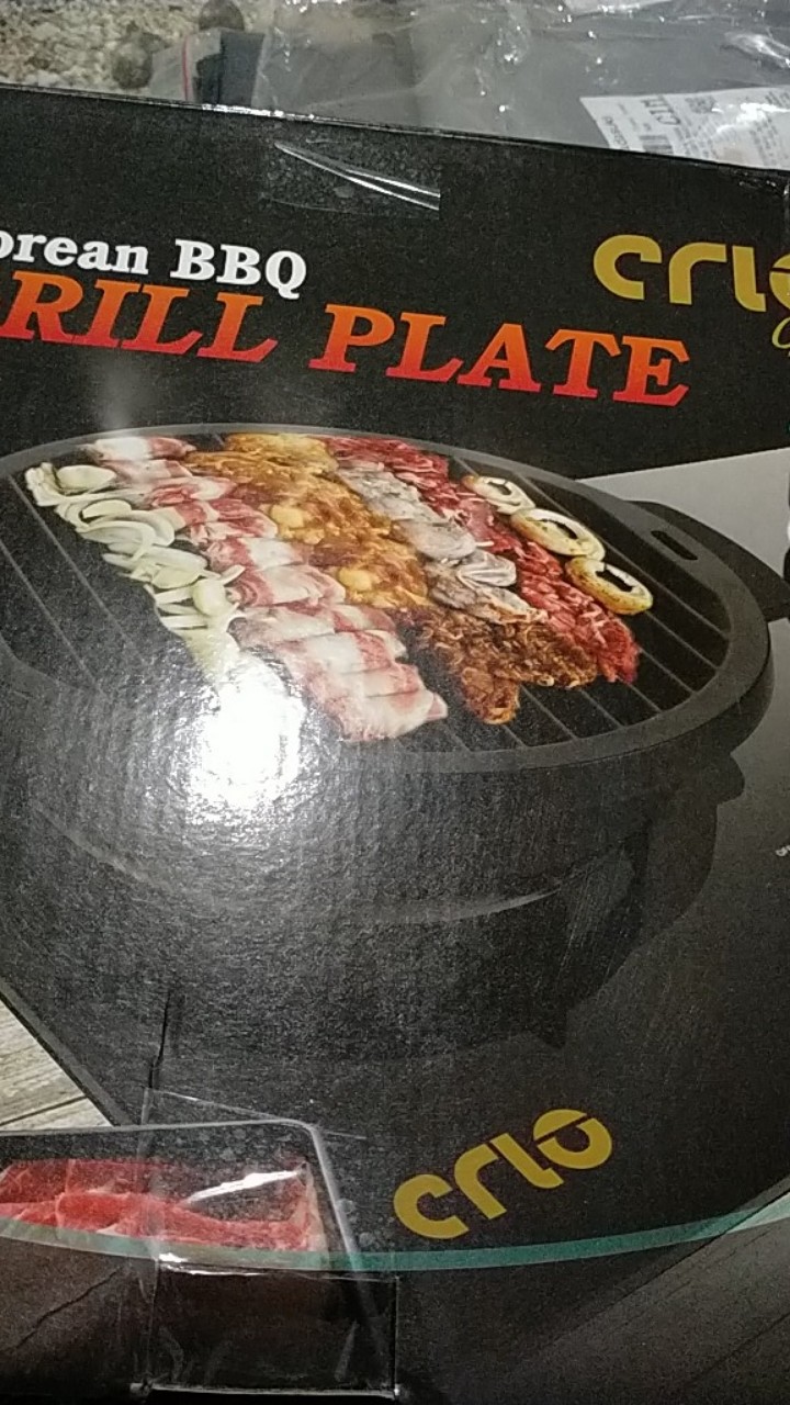 Pemanggang Bbq/pemanggang Sate/pemanggang Korea Praktis Crio Chef Korean Bbq Grill Plate Bonus Tongs