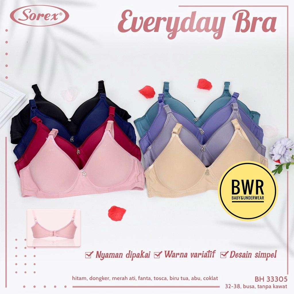 BH Sorex 33305 Everyday Bh / Bra Wanita Cup Kecil Busa Tanpa Kawat Kait 2 | Bwr