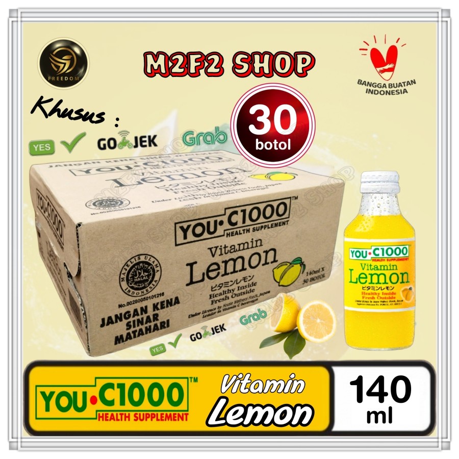 

YOU C1000 | C 1000 Vitamin Lemon Botol Beling - 140 ml Kemasan Karton (Khusus Bluebird/Gojek/Grab)