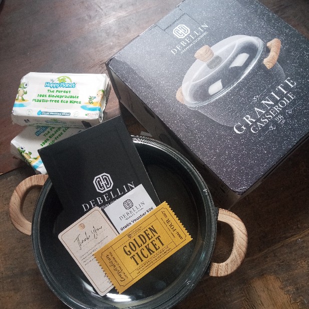 Debellin Casserole 28 Cm - Black Granite Cookware Series Atau Panci Anti Lengket Premium