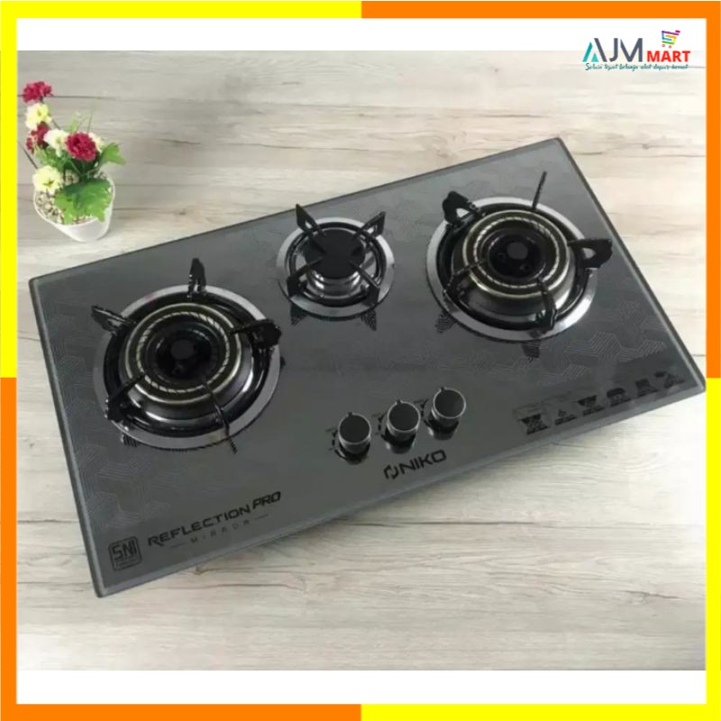 Kompor Tanam Gas Niko Kaca 3 Tungku - NIKO REFLECTION