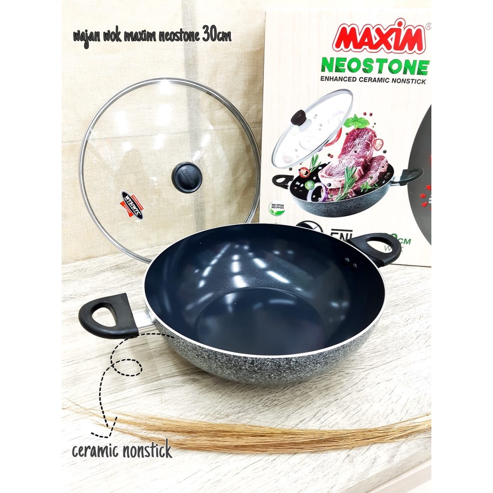 WAJAN MAXIM WOK + TUTUP NEOSTONE ( 30CM )
