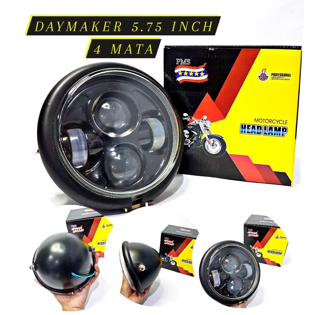 LAMPU DEPAN REFLEKTOR DAYMAKER BATOK CB 100 PESEK 5.75 INCH UNIVERSAL