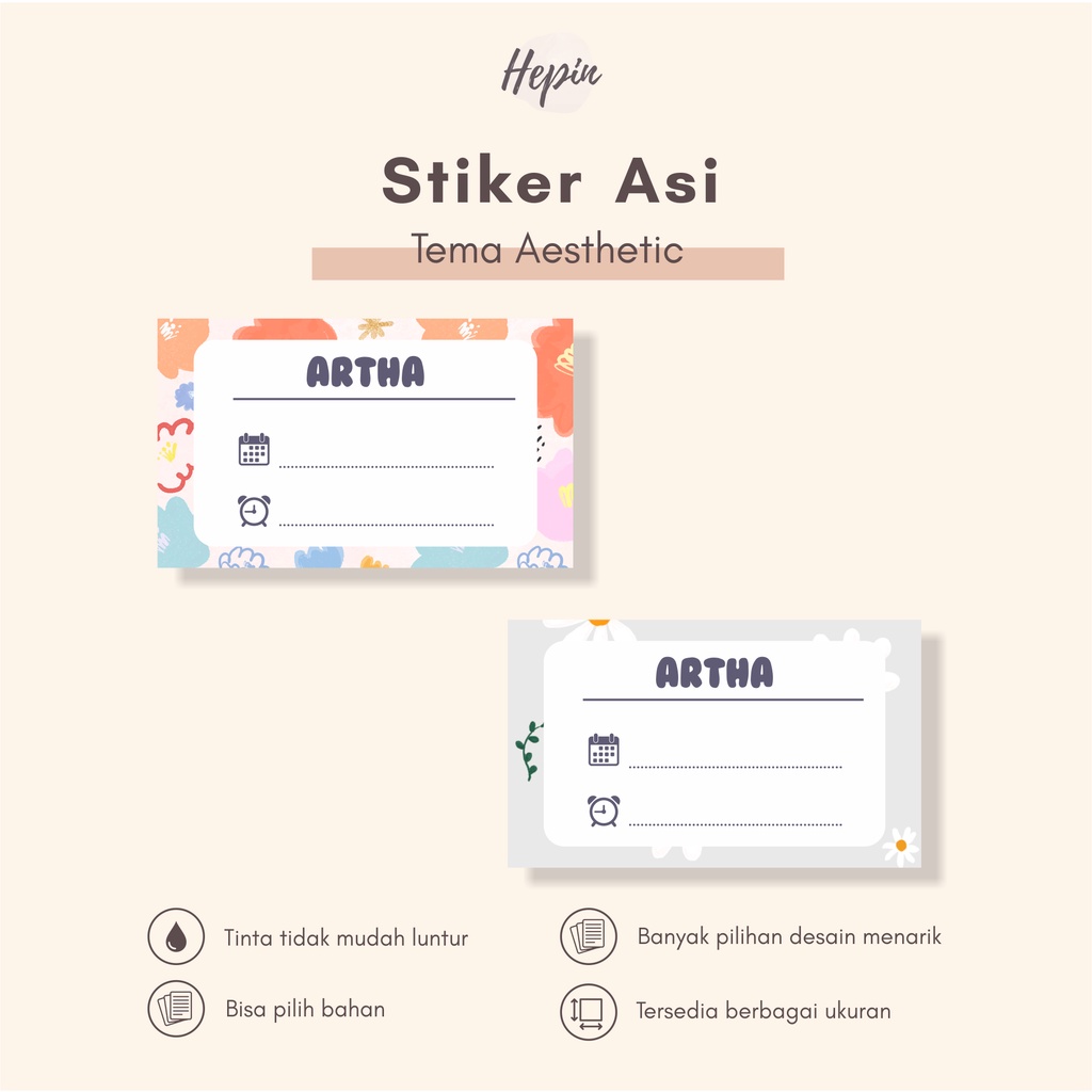 

(90 pcs) Murah/Stiker ASI/label botol ASI tema AESTHETIC/label botol untuk asi