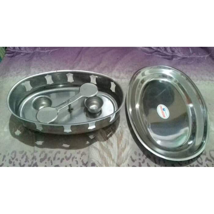 PROMO TERBATAS - TEMPAT SAJIAN PRASMANAN OVAL 16" DENGAN TUNGKU / FISH POT AKEBONNO