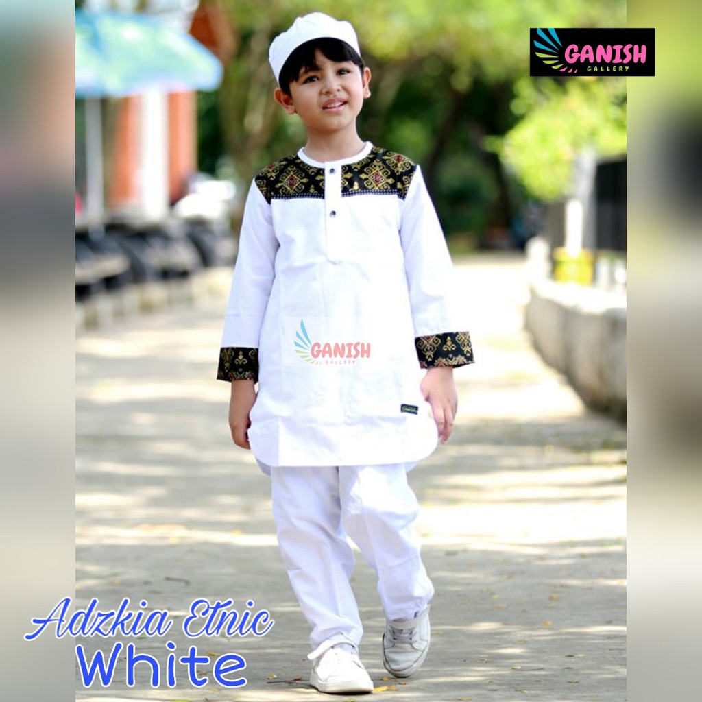 Baju koko anak warna putih setelan baju muslim anak jubah anak putih