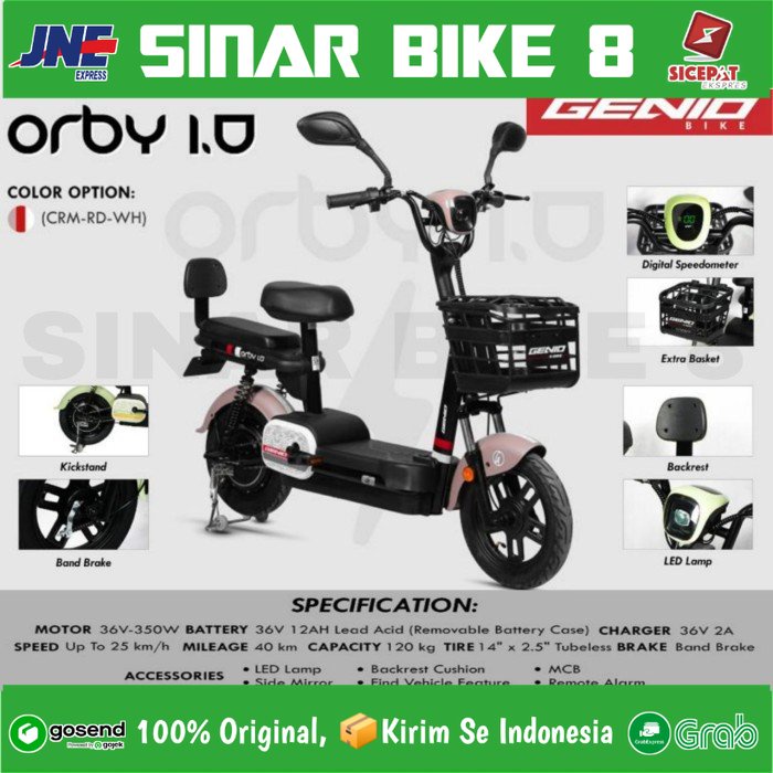 Sepeda Listrik Electric Bike GENIO ORBY 1.0 Electric Dan 2.0 E Bike 350 Watt