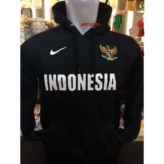 Stok Terbatas Jamper Timnas Indonesia Hoodie Jaket Bola Ori Lokal Hitam S7