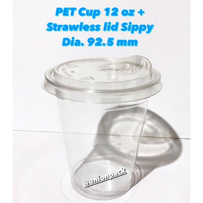Pet Cup 12 Oz Strawless Terbaru