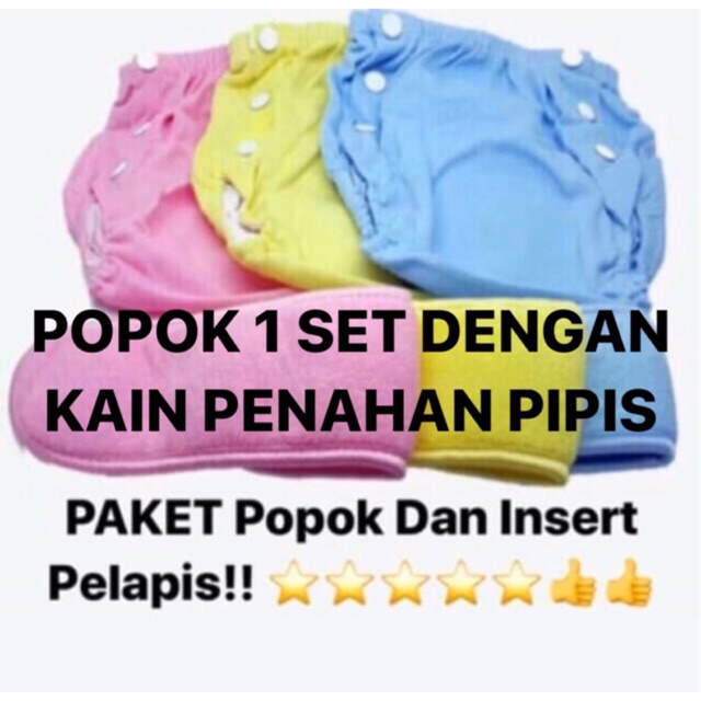 PAKETAN SET Clodi Popok Kain Bayi Cuci Ulang Berkancing