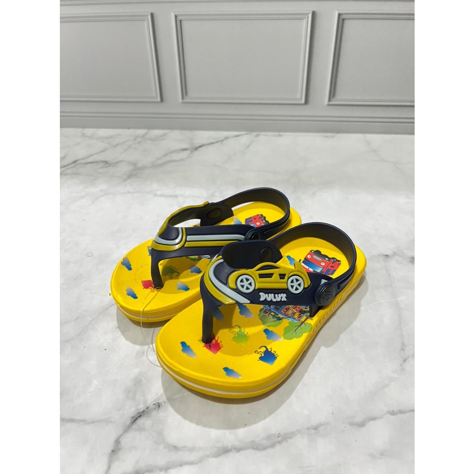 DX-193E Sandal Jepit Anak Laki Laki Karakter Mobil / Sandal Jepit Anak Cowok Tali Belakang Merek Dulux Ukuran 20-25