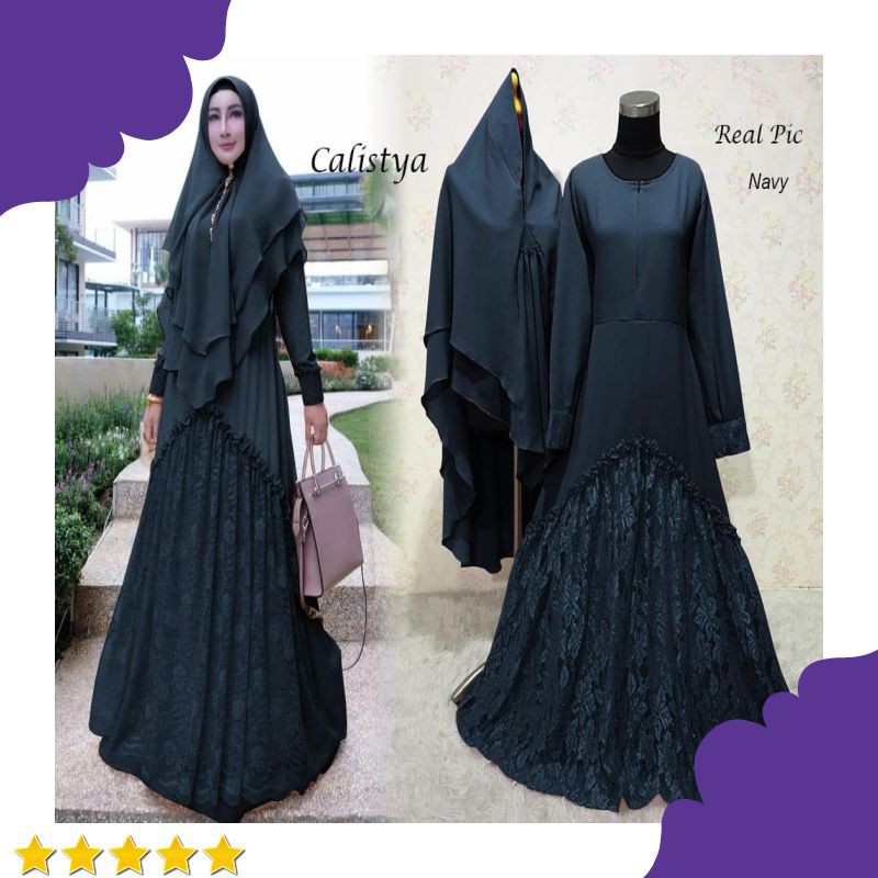 GAMIS SYARI BRUKAT CALISTYA NAVY