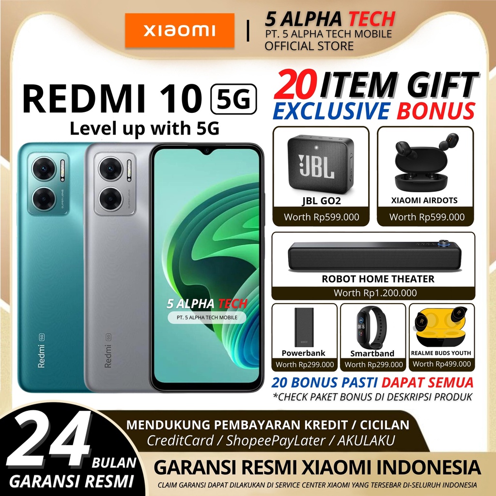 REDMI 10 5G 6/128GB 4/128GB GARANSI RESMI