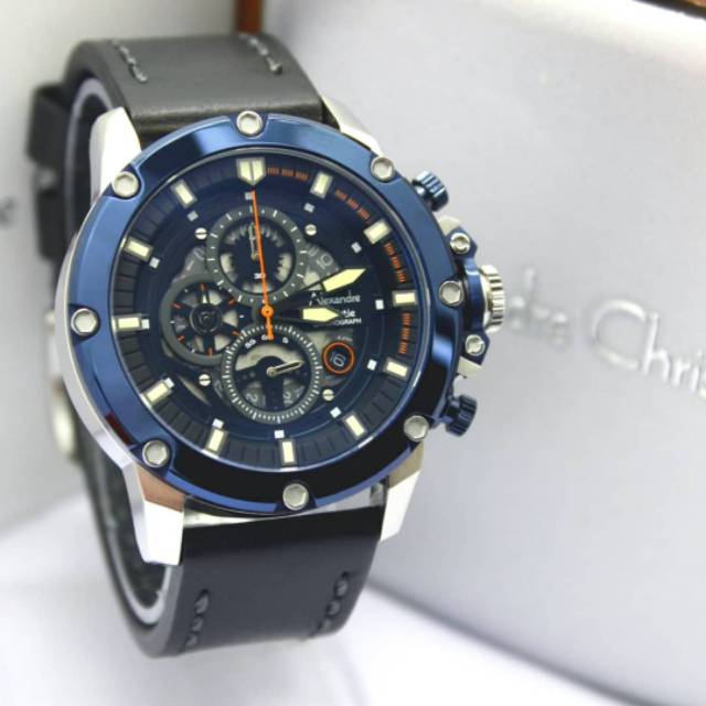 Alexandre christie original ac6416 case blue silver