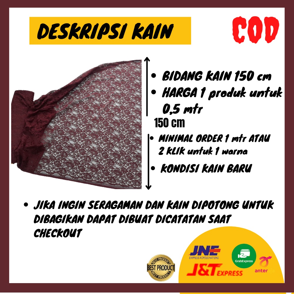 Bakal Bahan Kain Renda Brukat Brokat Kebaya Senada Semiprancis Semi prancis Fatmawati Atasan Kebaya Baju Pesta Kain Brukat Brokat Pakaian Wanita Cantik Murah Kekinian Motif Baru Bunga Kod