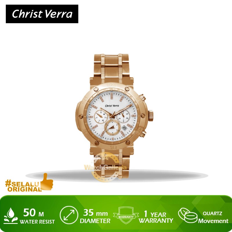 Jam Tangan Christ Verra CV 52283GD-15 SLV Original Murah