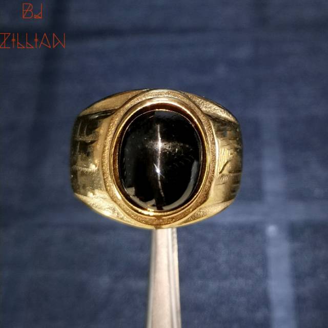 Batu Cincin Nilam Star Natural asli Alam Titanium Ring