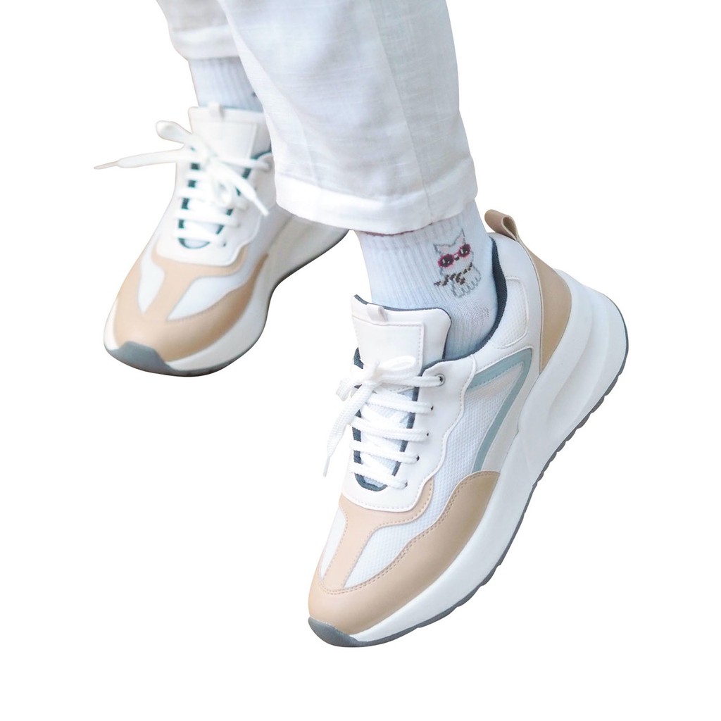 Polla Polly - Suga Beige - Sepatu Sneakers Sport Wanita Model Korea