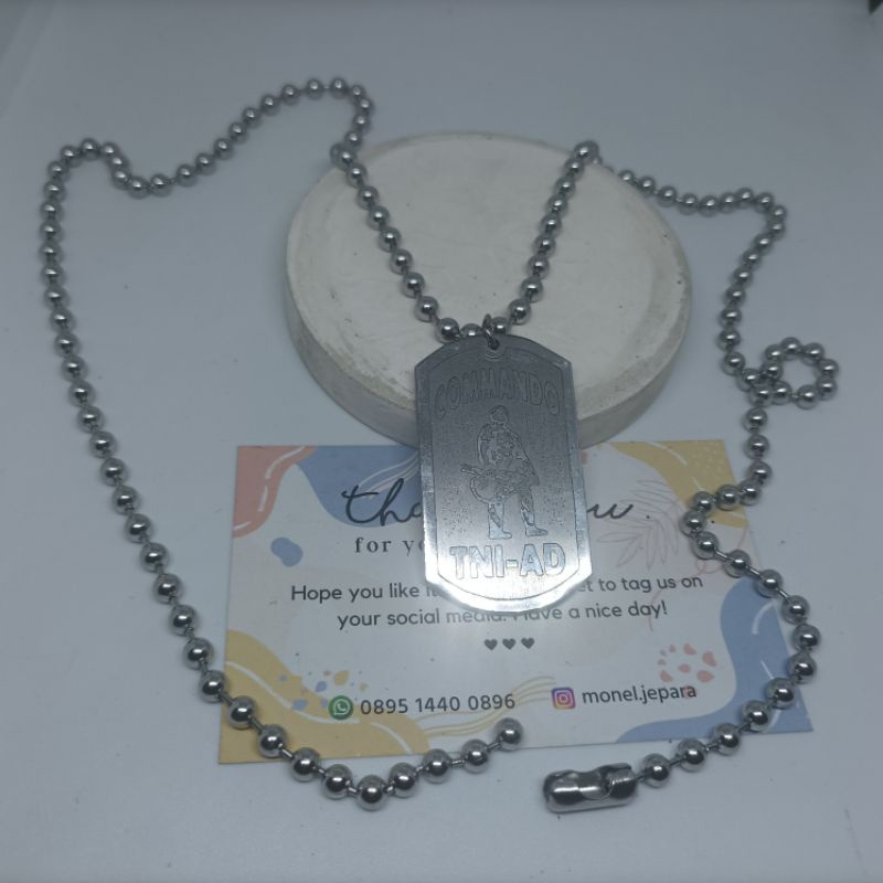 Kalung Logo Commando TNI AD (Stainless Asli)