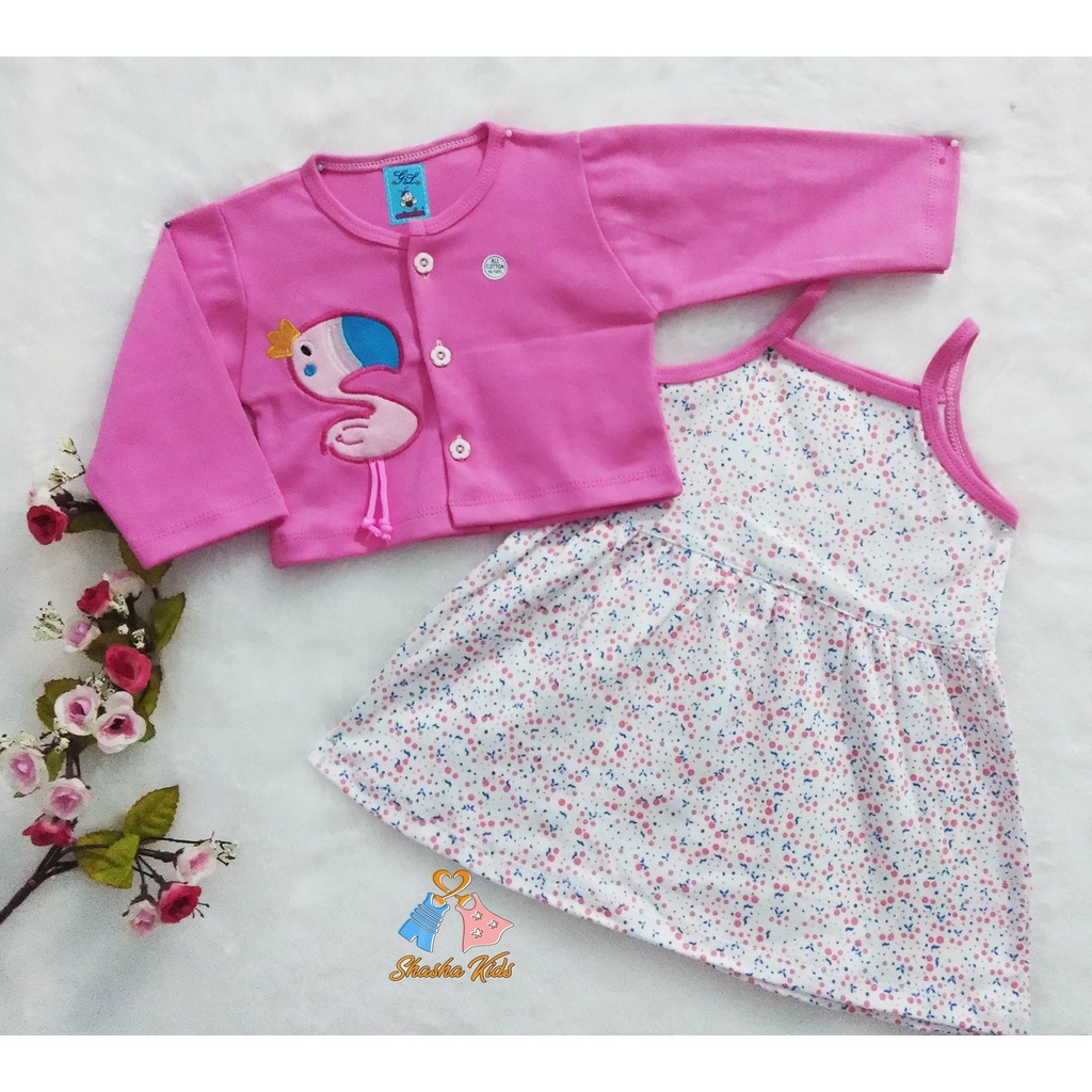 [I 02] Baju Bayi Perempuan/ Dress Bayi  Perempuan G&amp;L  Model rompi cantik  kualitas premium 6-12 bln