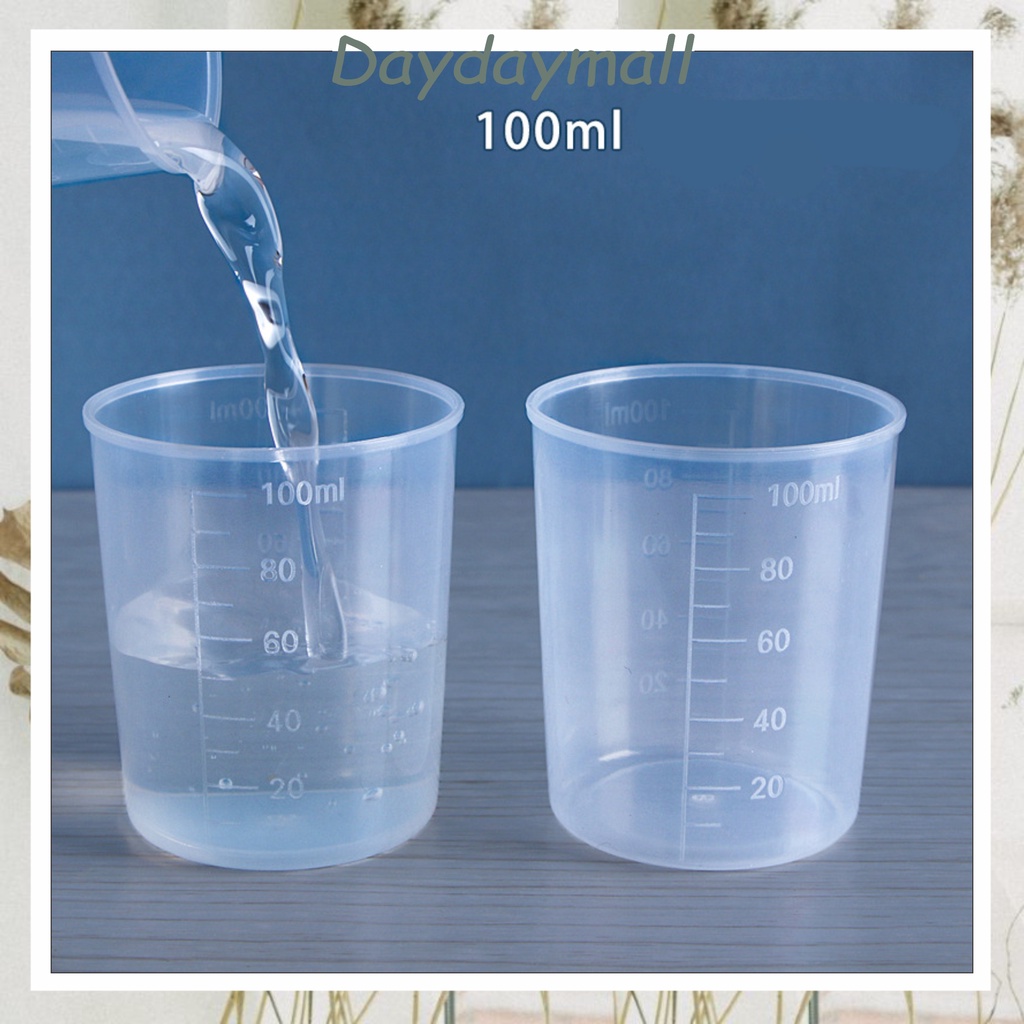 Gelas Ukur Bahan Plastik Bening Transparan Takaran 100 ML DD30