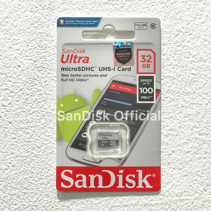 SANDISK microSDHC Card 32 GB Speed 80MB/s ORIGINAL BERGARANSI RESMI