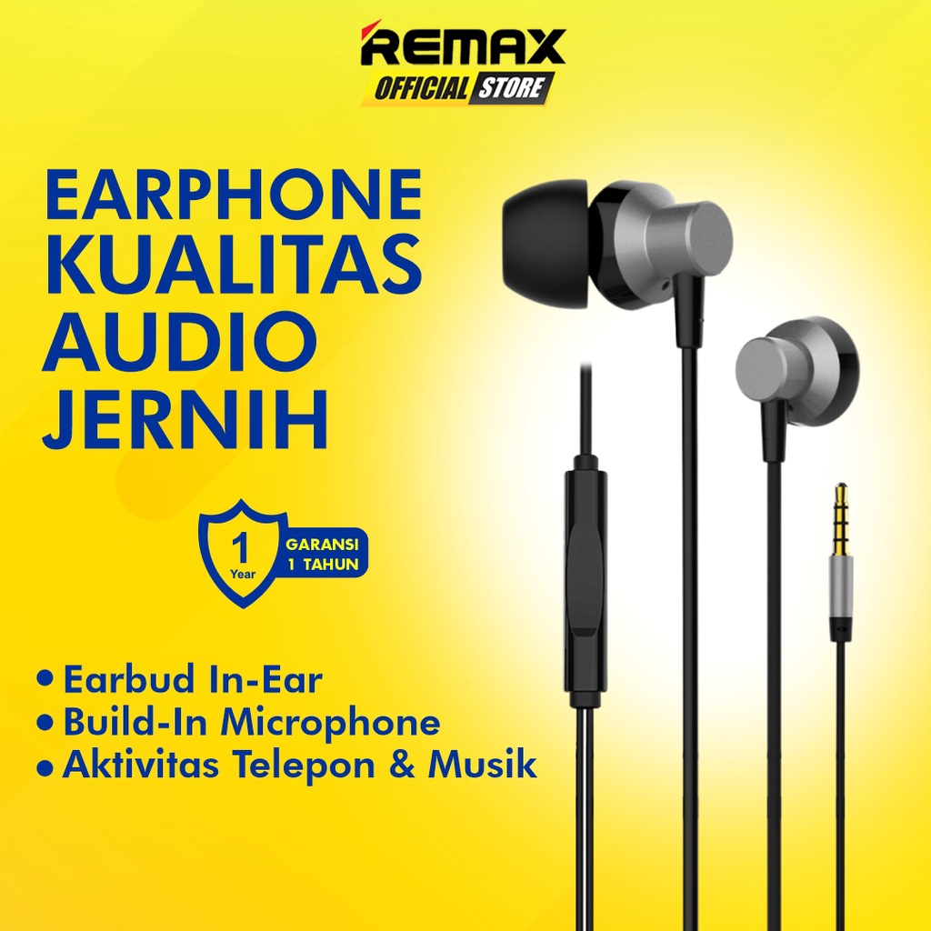 REMAX Metal Wired Headset Earphone Premium HD Stereo with Mic RM-512