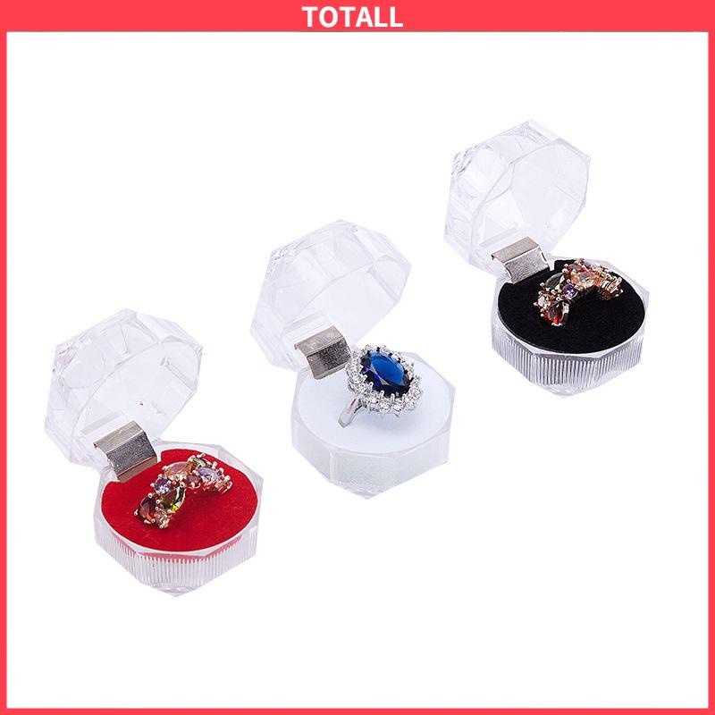 COD Kotak Cincin Mini Kotak Perhiasan Plastik Stud Earrings Cincin Kalung Perhiasan Kotak Kemasan Kotak Display-Totall