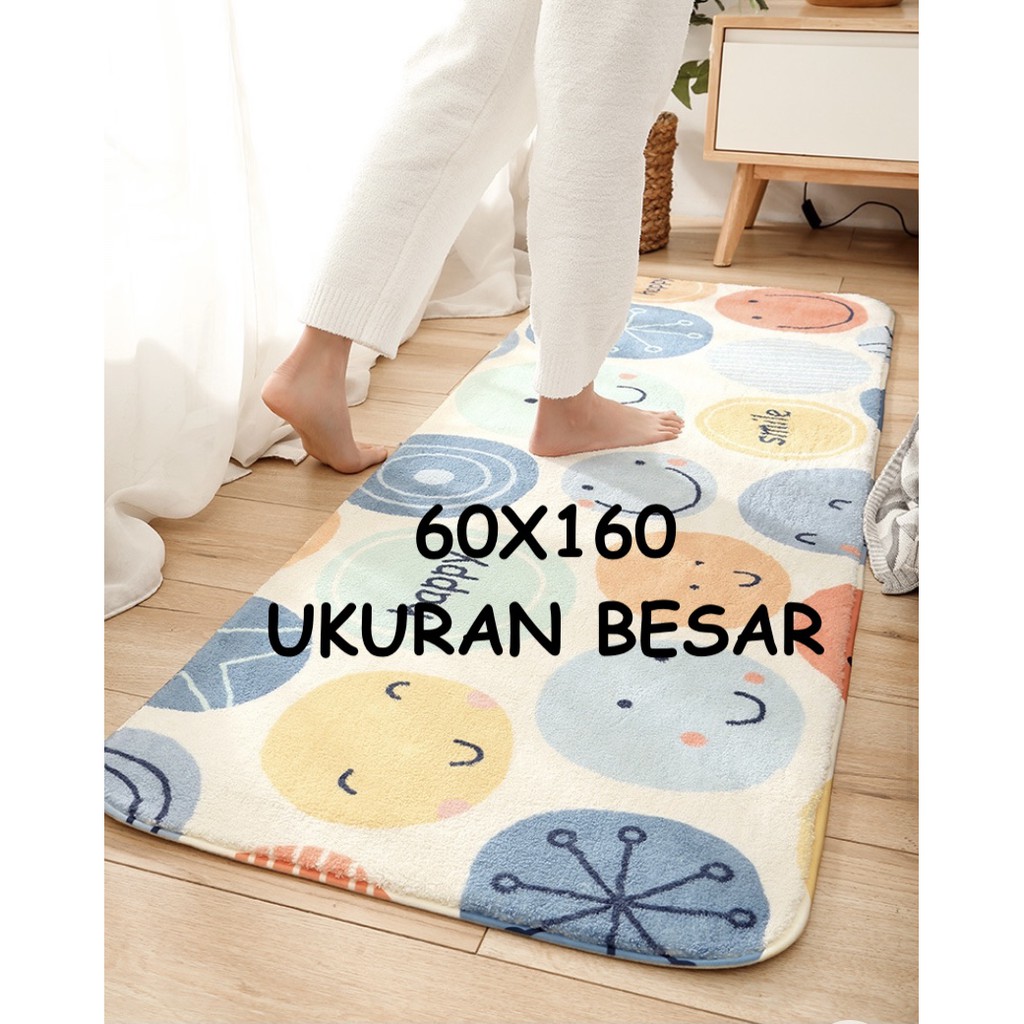 KARPET KESET RUMAH MINIMALIS UKURAN BESAR 60X160 BAHAN BULU HALUS