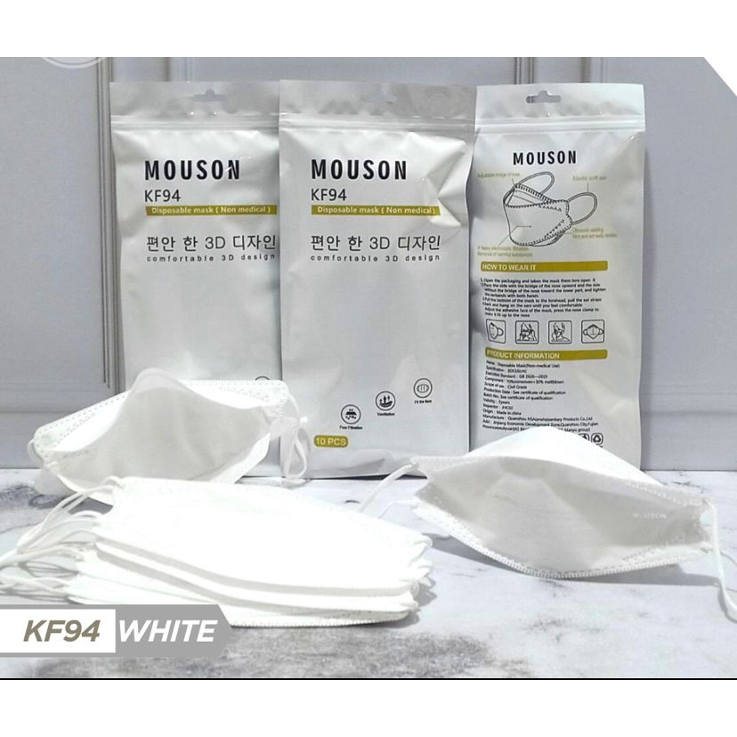 Masker Mouson KF94 Hitam Putih Abu Biru Merah Edisi HALLOWEEN LOVE Gold Galaxy Orange Maroon Red Arm